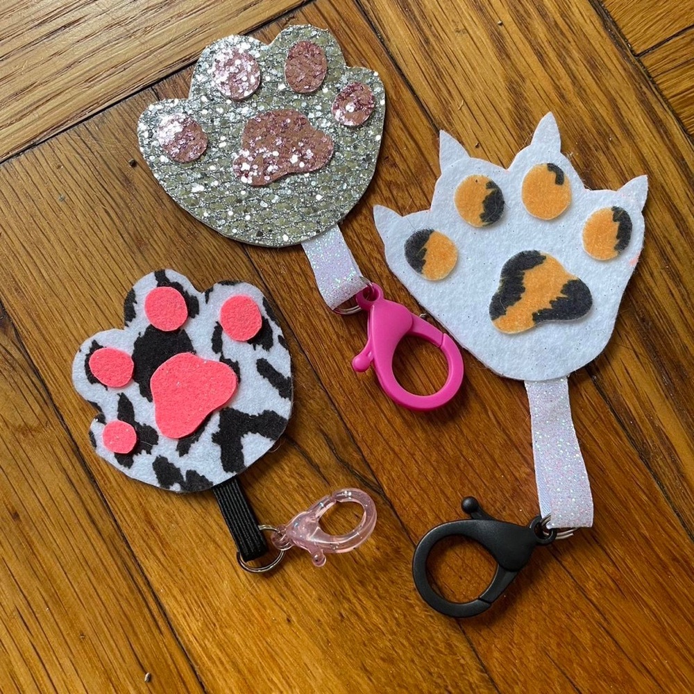 Handmade Paw Print Keychain Set